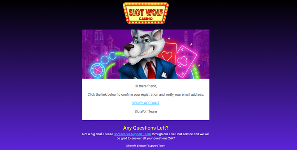 slotwolf casino account verification