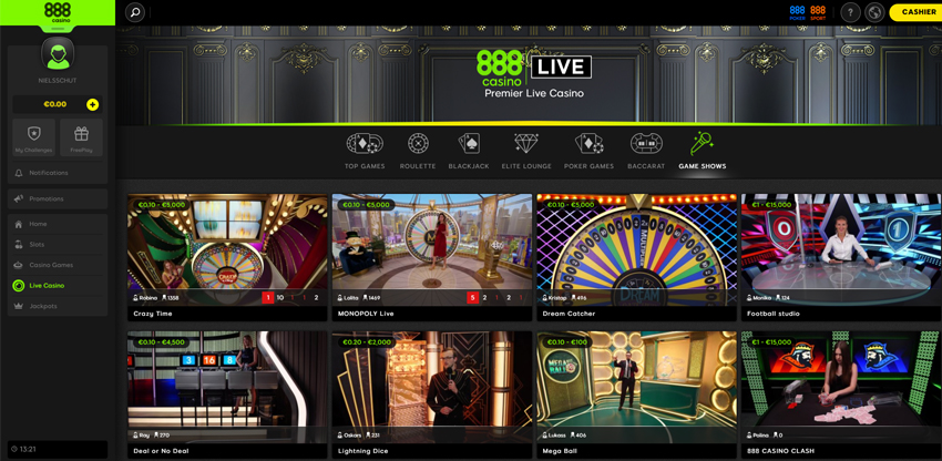live casino games and software